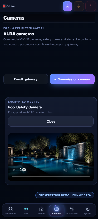 AURA secure mobile camera view